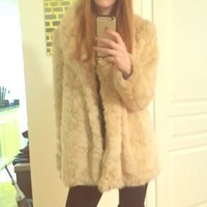 Zara Off-White Faux Fur Coat ❤️
